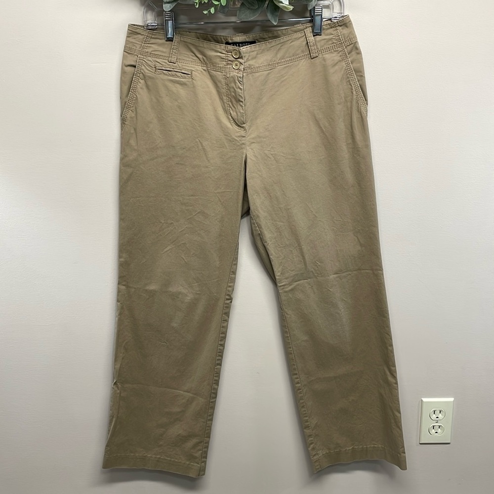 Talbots Petites Signature Flat Front Khaki Pants 10P